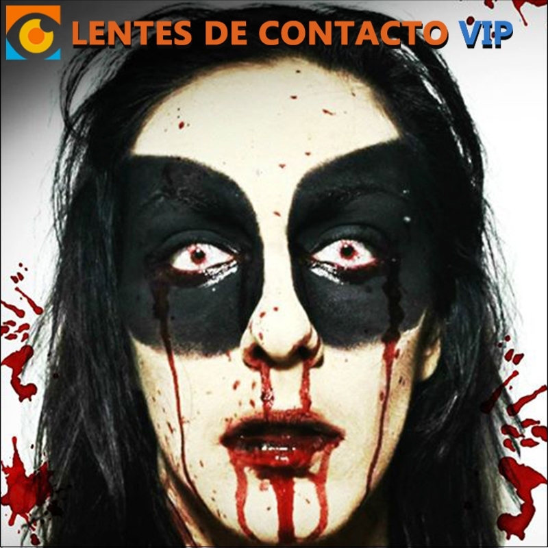 Lentes blancos con sangre